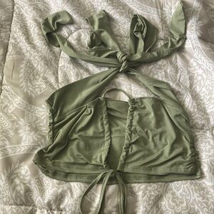 Green crop top. Never worn. Size large.